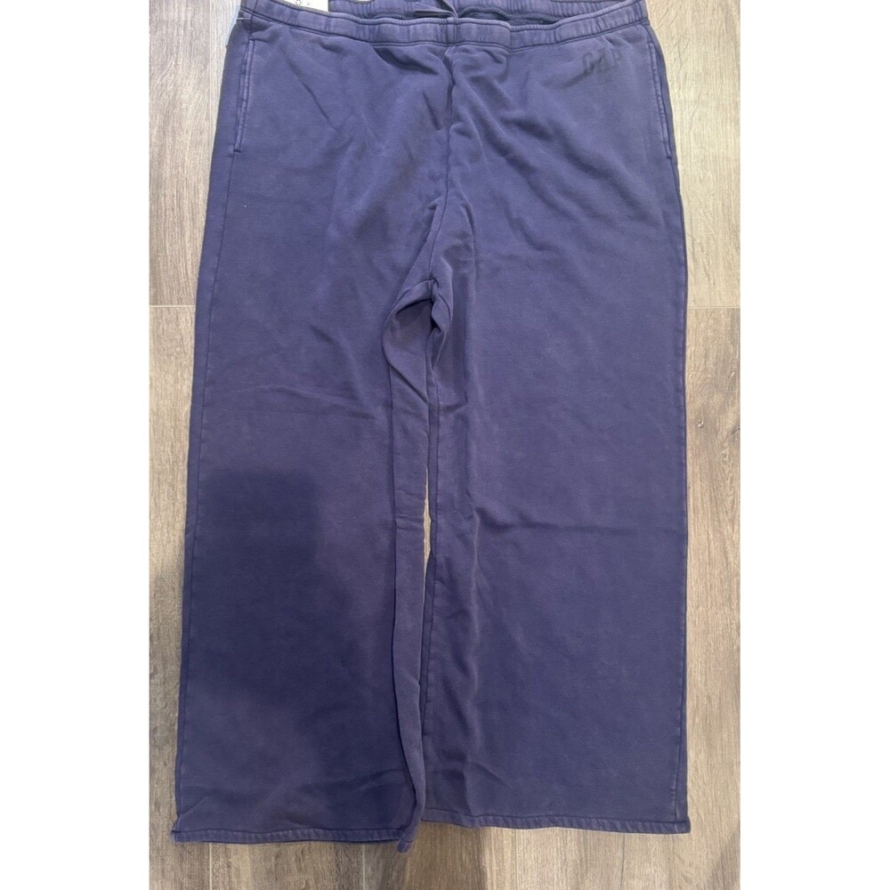 GAP Women’s Washed Fleece Wide Leg Pants – XXL – Navy Blue – NWT